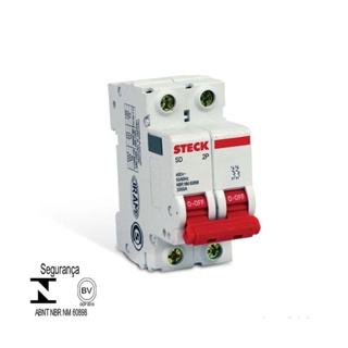 Disjuntor bipolar 25A curva C Steck