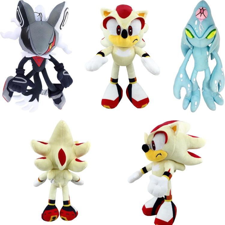O mais recente cartoon Super Sonic pelúcia boneca Chaos boneca Infinitto pelúcia brinquedo presente recheado para crianças