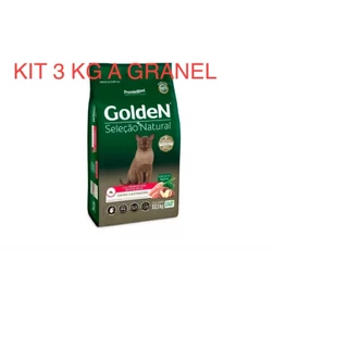 Kit 3 Kg Ração A Granel GoldeN Gato Seleção Natural Frango Com Batata Doce Castrados
