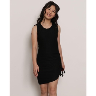 Vestido Juvenil Colisse Texturizado Curto Preto