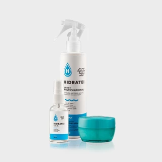 Kit Hidratei: Spray Leave-in Multifuncional 250ml + Sérum SOS 30ml + SHRP Creme Proteína Vegana 50g