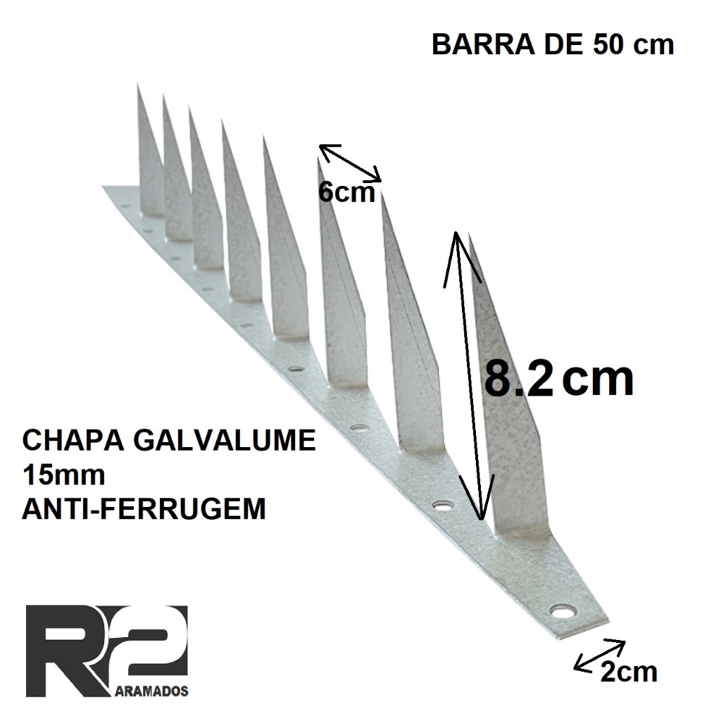 Lança De Proteção Para Muro Marquise Anti Pombo Anti Gato 1m