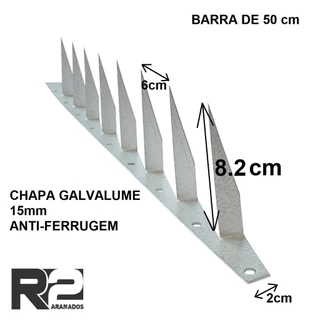 Lança De Proteção Para Muro Marquise Anti Pombo Anti Gato 1m
