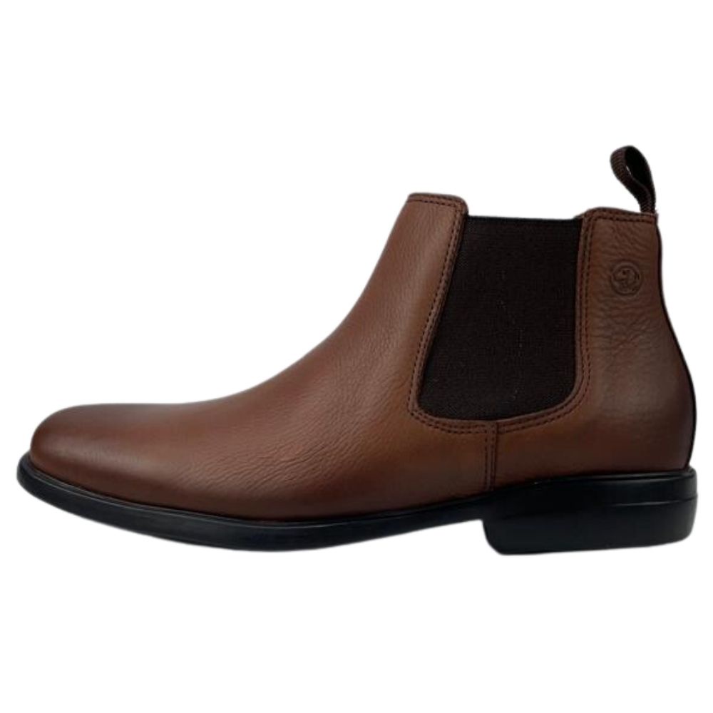 Botina Chelsea Masculina Marrom Estilo Beatles 100% Couro Anatomic