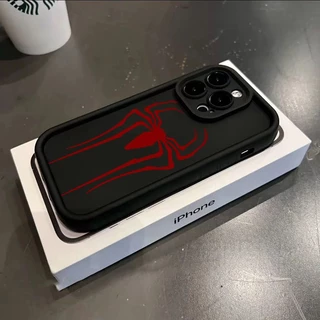 Logotipo do Homem-Aranha Vermelho Cartoon da moda Apple 15 Capa para telefone Adequada para iPhone 15 pro max 14 13 12 11 pro max 14promax 13promax xr xsmax 14pro 14plus 7 8 mais Capa protetora para telefone
