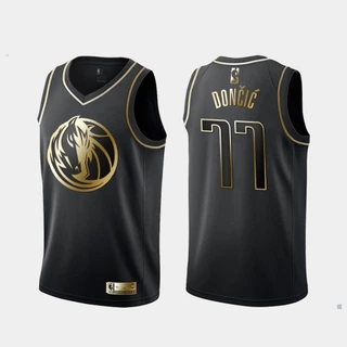 Novo 2020 Dallas Mavericks NBA Jersey DONCIC Preto Dourado Clássico Colete Edição Comemorativa Plus Size De Alta Qualidade