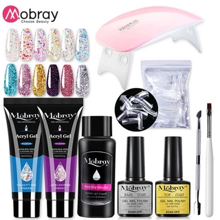 Limegirl kit unha de gel completo De Unha 8PC 15ml Conjunto Extendido de Gel de Unhas de Polietileno, Adequado para Manicure Set Solução Acrílica de Polietileno, Base de Luz LED Ultravioleta Camada Superior