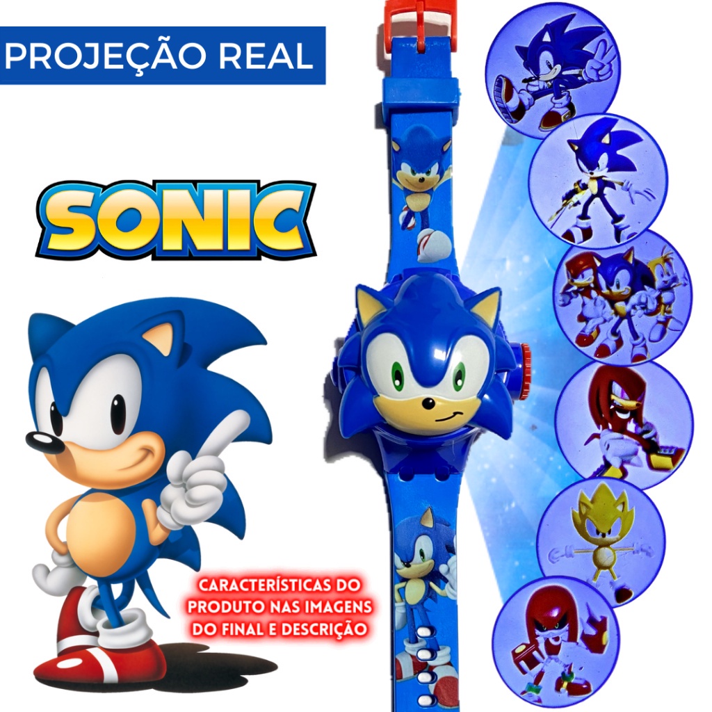 Relógio infantil Sonic the Hedgehog a quartzo com pulseira de plástico,  azul, 17,75 (modelo: SNC4028)