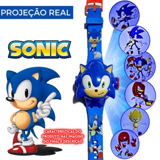 Relógio Infantil Digital Projeta 24 Imagens - Herois Sonic