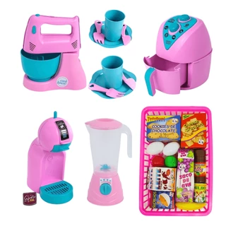 Kit Cozinha Infantil de Brinquedo Eletrodomésticos Comidinhas C/ 25 peças Acessórios