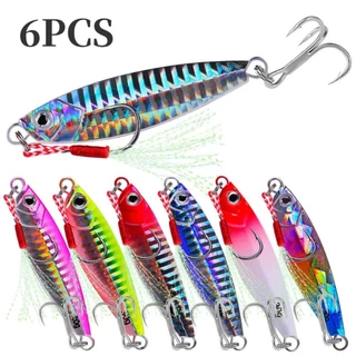 6pcs Iscas De Pesca De Jig Robalo Pesos 7g 10g 15g 20g Metal De Peixe Água Salgada Gelo Isca Artificial