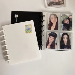 A5 Furo de Cogumelo Álbum de Encadernação Kpop Lomo Armazenamento de Papelaria com Mangas