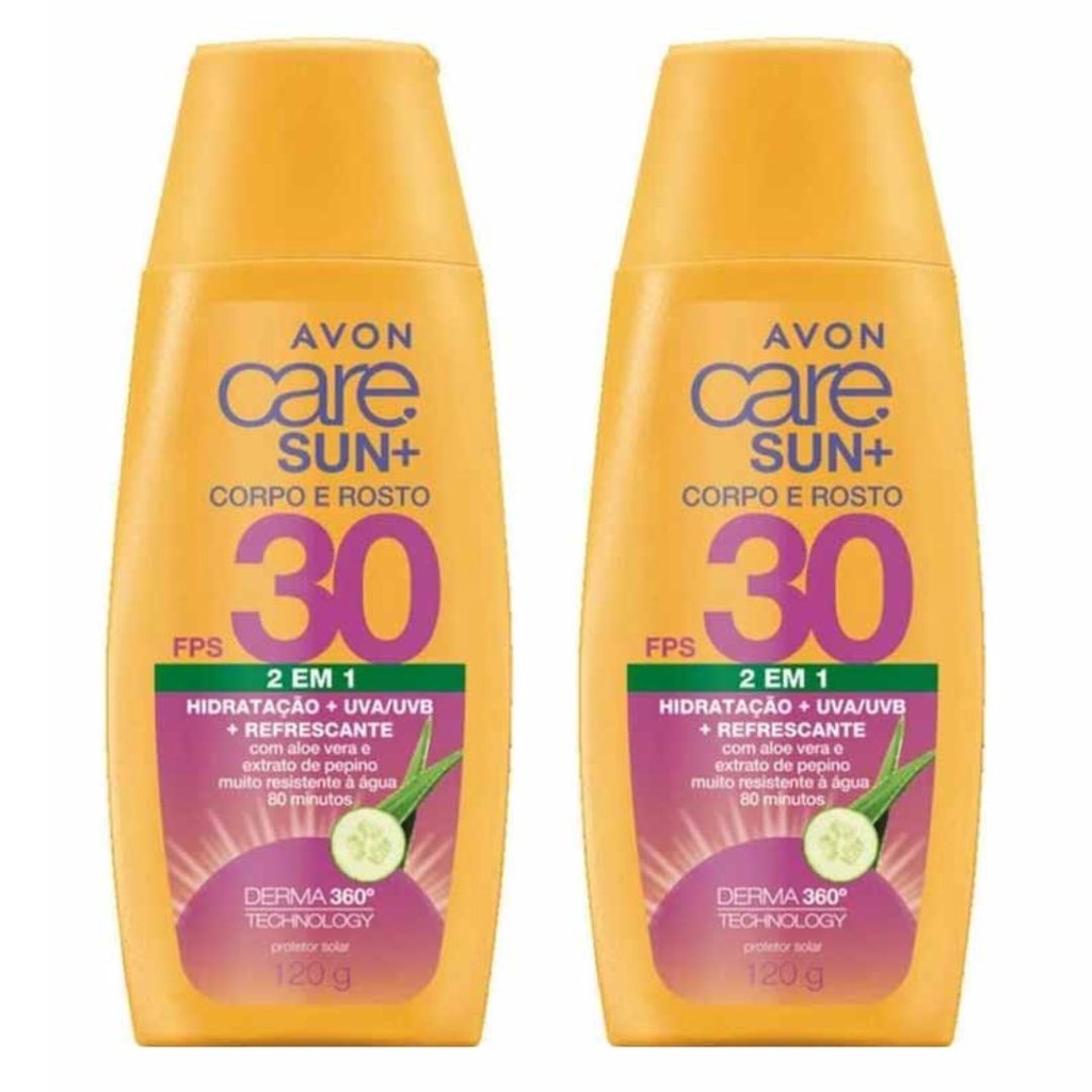 Kit, 2 Protetores Solar Sun Refrescante 2 em 1 FPS 30 120g - Avon ...