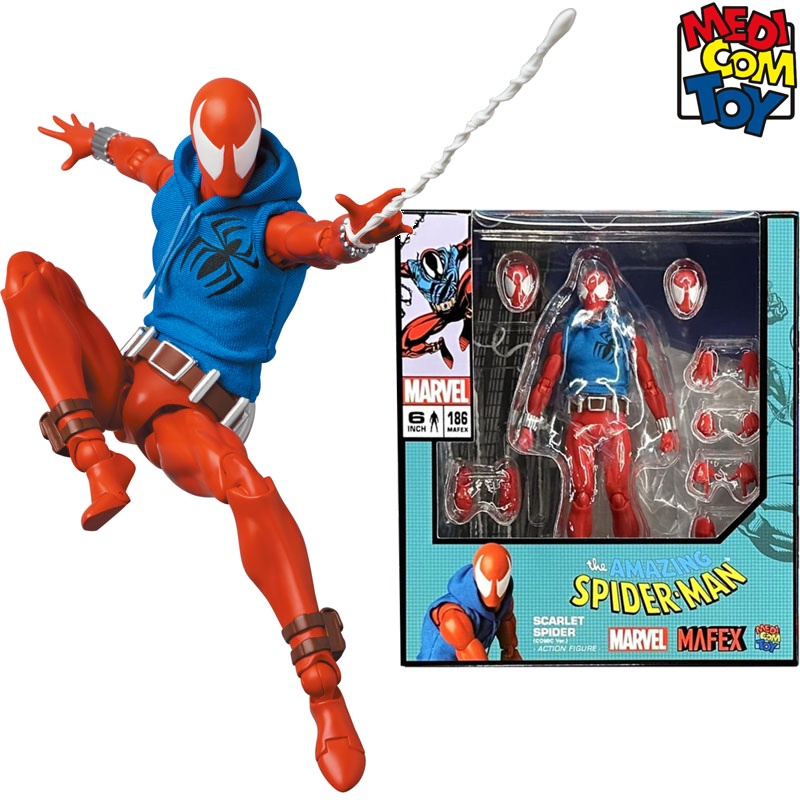 In Stock Original Medicom Toy MAFEX No . 186 SCARLET SPIDER COMIC Ver ...