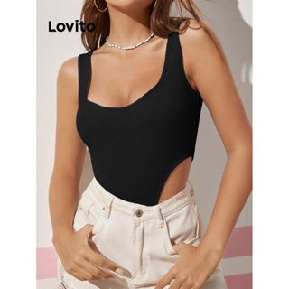 Lovito Body Básico Liso Casual Para Mulheres L74ED356