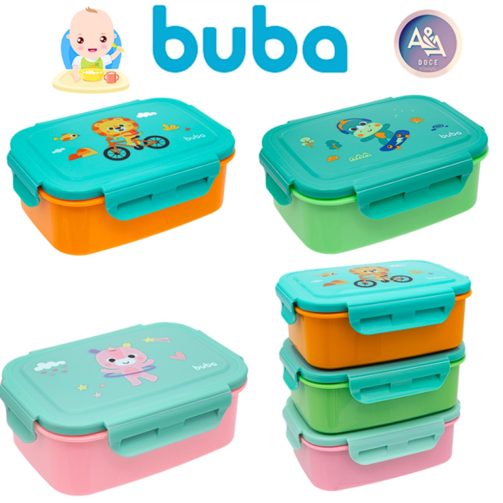 Marmita Infantil Bento Box Pote para Lanche Infantil Potinho com Divisória Buba