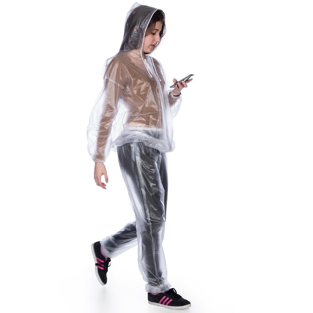 Jaqueta e Calca Conjunto Capa de chuva Transparente Ciclista