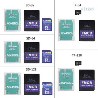 Com Gamers Presentes Para Jogos Conjunto De Acessórios MX4SIO SIO2SD TF Adaptador De Cartão + Fortuna 64MB FMCB Consoles PS2Slim