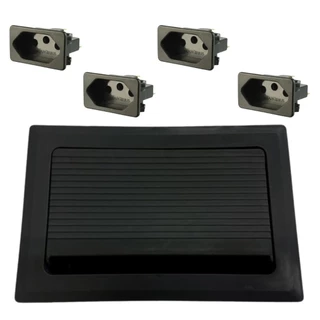 CAIXA DE TOMADA P/ EMBUTIR EM MESA + 4 MÓDULOS TOMADAS