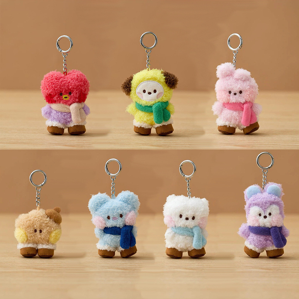 Bt21 bts Cachecol Botas de Neve Boneca de Pelúcia Pingente