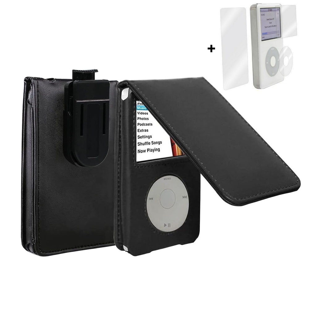 Capa Protetora De Couro Para iPod Classic 6 7 80G 120G Fino 160G Vídeo 5 30G Com Clip De Cinto Móvel (Versão Fina De 10,5mm De Espessura)