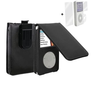 Capa Protetora De Couro Para iPod Classic 6 7 80G 120G Fino 160G Vídeo 5 30G Com Clip De Cinto Móvel (Versão Fina De 10,5mm De Espessura)