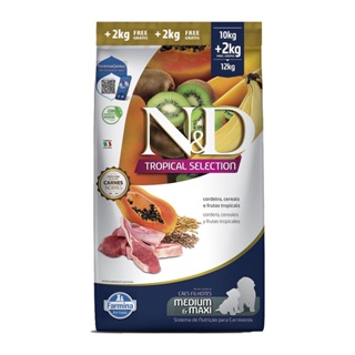 Ração N&D Tropical Selection Para Cães Puppy Medium/Maxi Cordeiro Leve 12kg e Pague 10kg