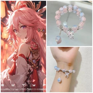 Pulseira De Impacto Genshin Colorida Butterfly Girl's Sweet Chain Fashion Accessories Melhor Amigo