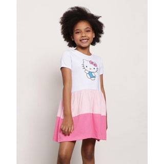 Vestido Infantil Três Marias Estampa da Hello Kitty Branco