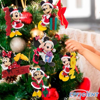 Pingente de natal disney minnie mickey mouse desenho animado enfeites suspensos planos decoração de casa eficiente.