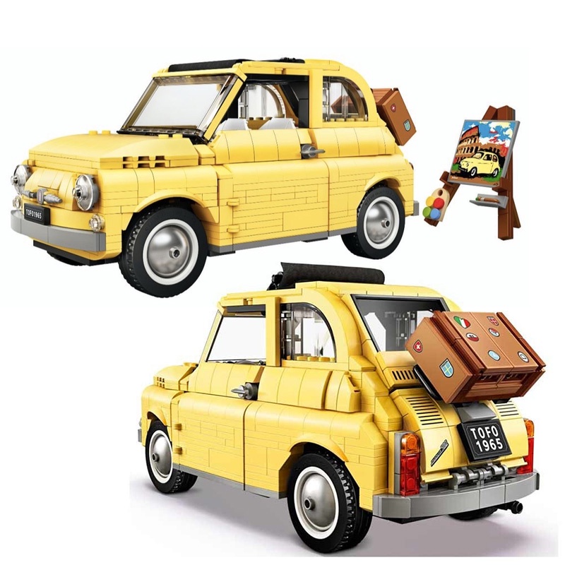 Criador Especialista Em Blocos De Construção Fiat 500 City Building Blocks Carro Lego Compatível Modelo Brinquedos Para Crianças