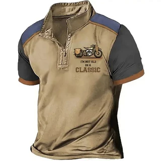 Camisa polo retro de manga curta dos homens impressão 3D gola virada para baixo zíper top de alta qualidade oversized masculino casual clothing fashion