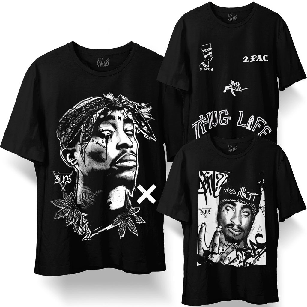 Camiseta Premium Oversized Tupac Shakur thug life hip hop 2pac