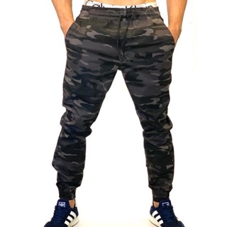 Calça masculina jogger estampada best sale camuflada chumbo