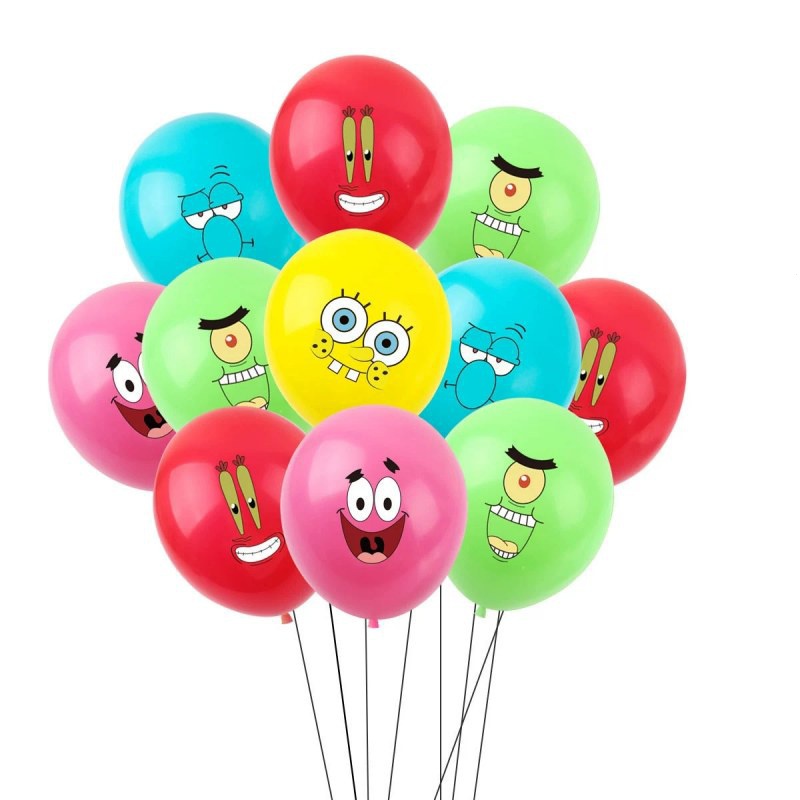 Bob Esponja Festa de Aniversário Infantil Balão Decorativo Estrela Animação 12 Polegadas Balão De Látex
