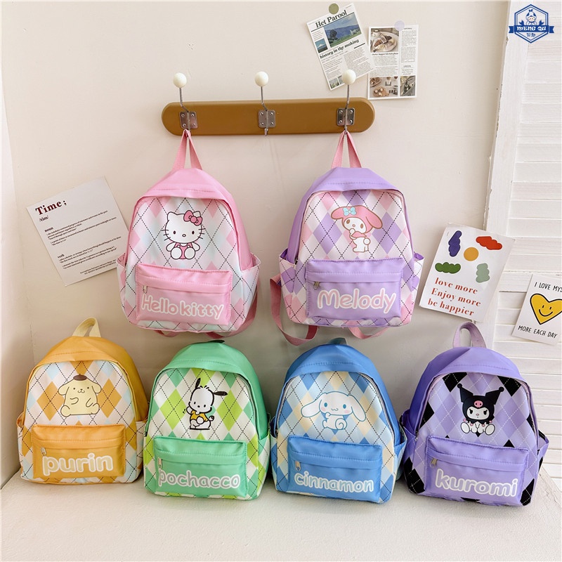 Sanrio Mochila Estudantil My Melody Cinnamoroll Kuromi De Alta Capacidade De Viagem Infantil De Ombro Duplo