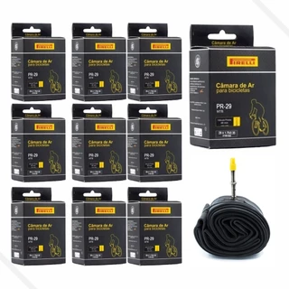 Kit 10 Câmara de Ar Aro 29 Válvula Presta Fina 48mm BIke Pirelli