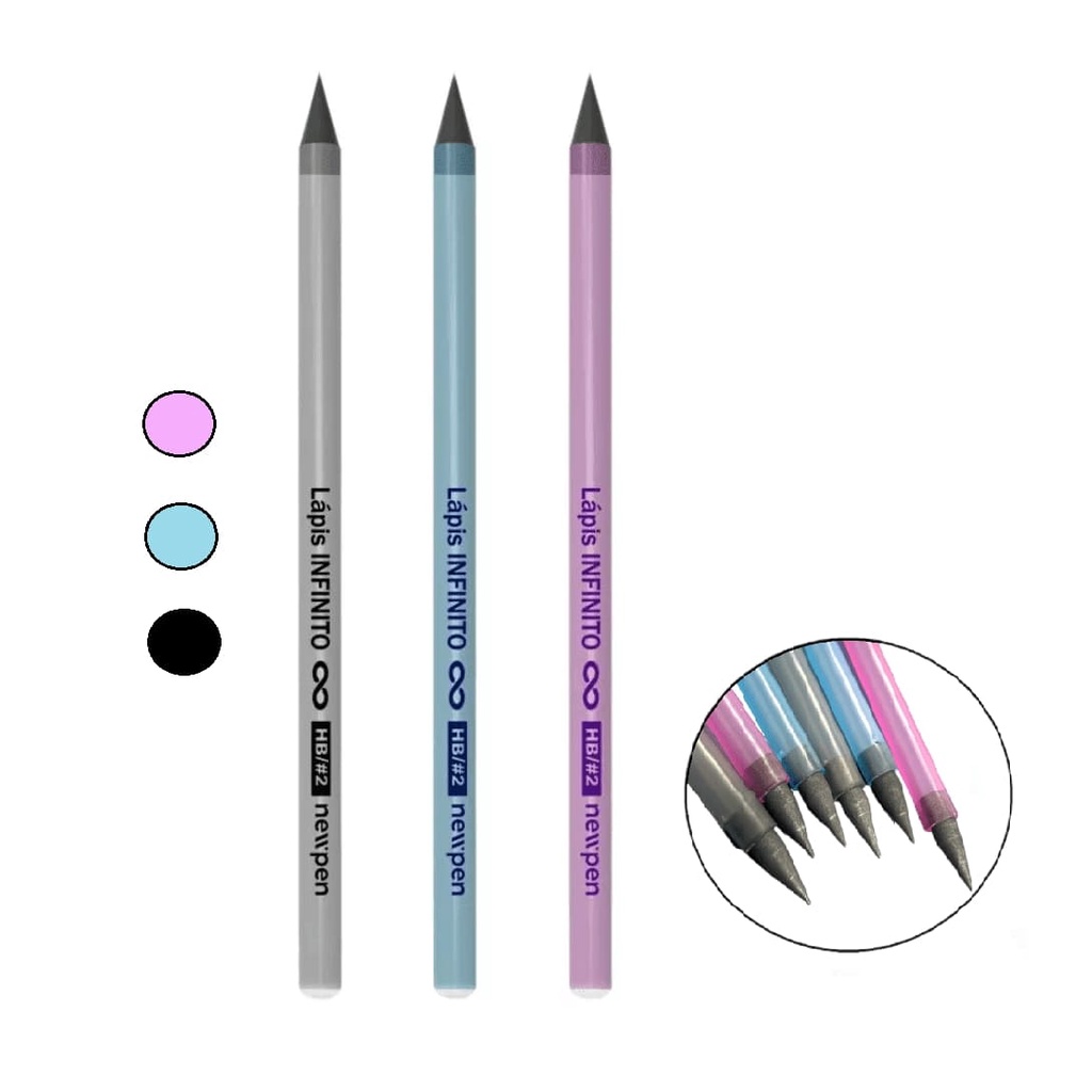 Lapis Infinito NewPen HB Lápis Que Nunca Acaba Cor Á Escolha | Shopee ...