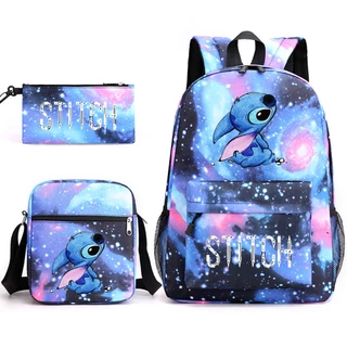 Mochila Escolar De Três Peças Lilo E Stitch Em Torno Do Lazer Tela Impressa Para Estudantes Tiktok Patung Presentes De