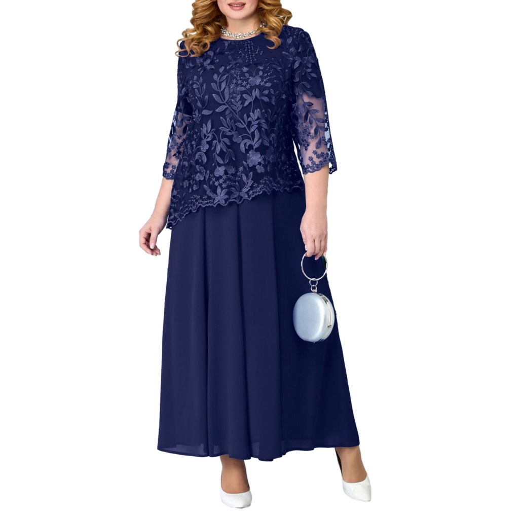 sachin and babi light blue dress Stunning Plus Size Embroidered Chiffon Evening Dress with High Slit