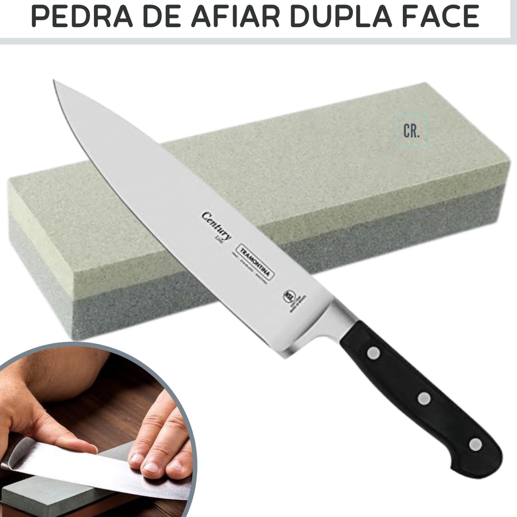 Pedra de Amolar Faca Profissional 15cm Fertak Dupla Face 6