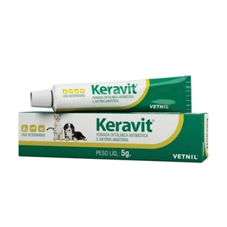 Keravit Pomada Oftalmológica Para Cães Gatos Vetnil 5g em Oferta na Shopee