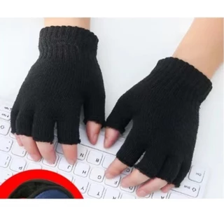Um par de luvas sem dedos de lã antiderrapante para o inverno frio(bzst)
