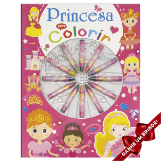 Livro Cores em Ação! Princesa para Colorir SBN Crianças Filhos Infantil Desenho em Oferta na Shopee