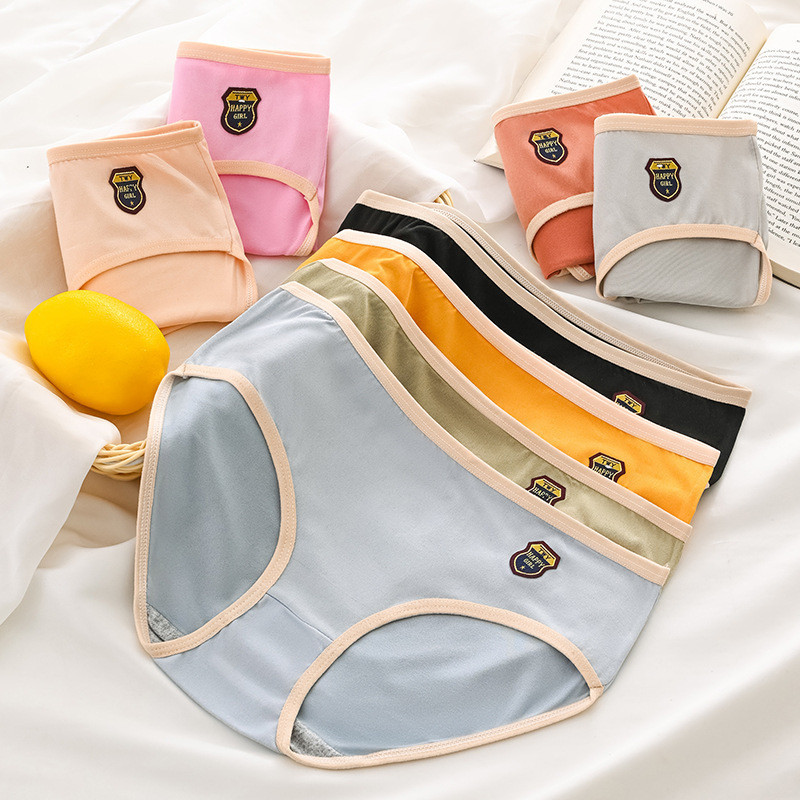 Cueca senhora cueca cueca cueca cueca cueca de cintura média de triângulo de tamanho grande para estudantes de tamanho grande
