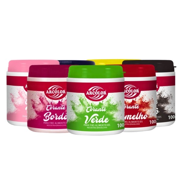 Corante Alimentício em Pó Arcolor 100g – Diversas Cores para ...