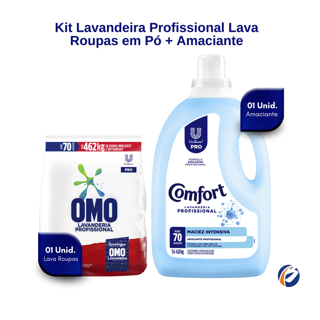 Kit Lavandeira: Lava Roupas em Pó Lavagem Perfeita Omo 5,6Kg ...