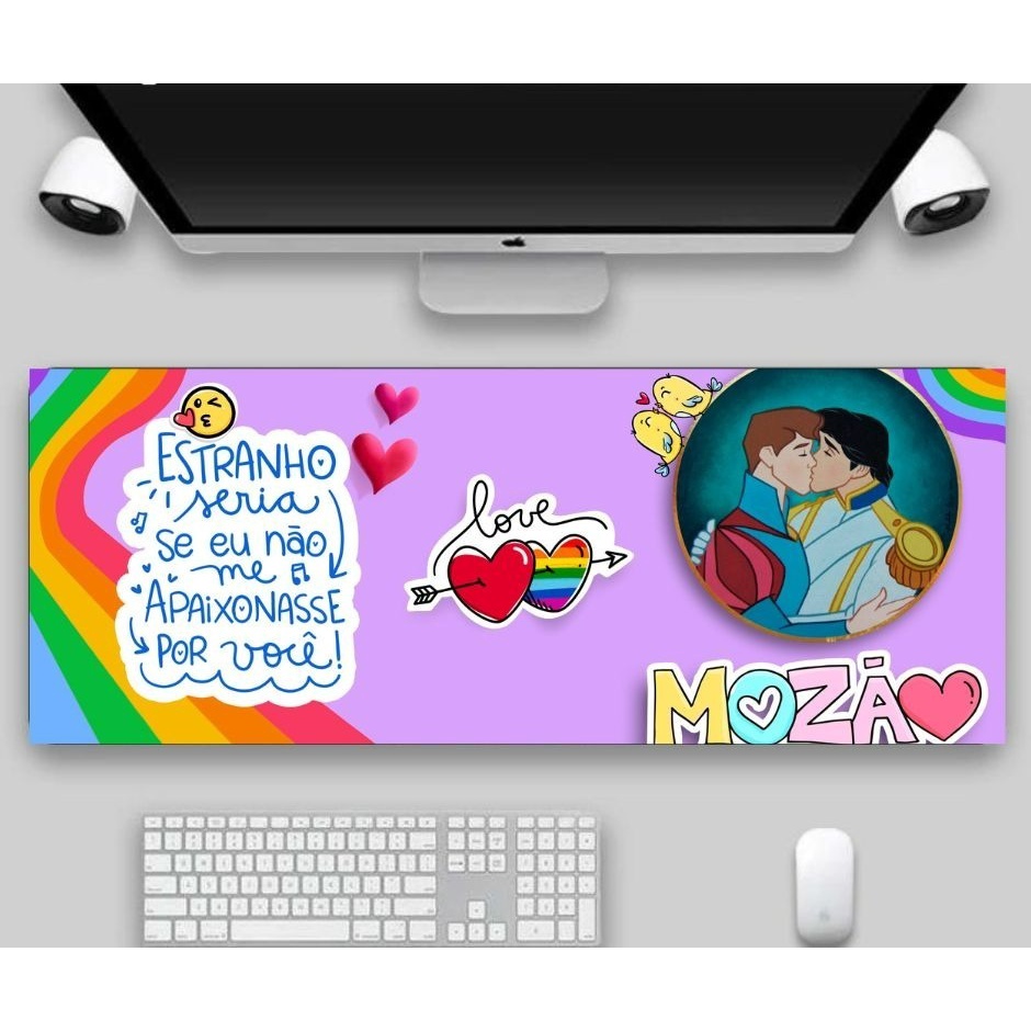 Deskpad Mouse Pad 90x40 Extra Grande Personaliza Lgbt lindos originais ...