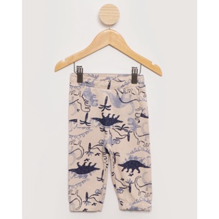 Calça Moletinho Bebê Dino Canguru Off White