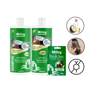 Kit Tratamento Shampoo Condicionador Sache Coco Milcy Maciez